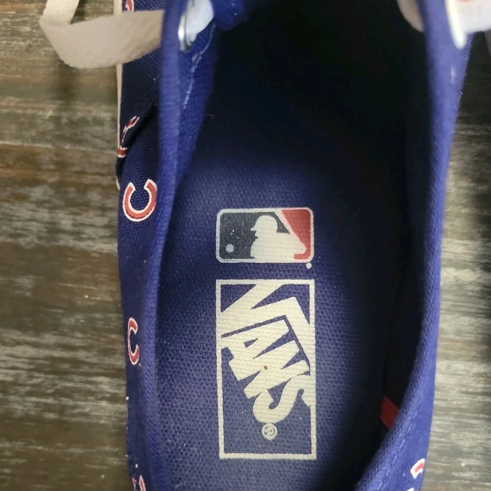 Vans X MLB Authentics Chicago Cubs Sneakers Men’s Size 5  Women's 6.5  EC - Picture 6 of 8